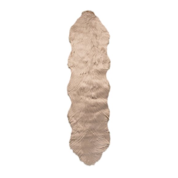Luxe Home Decor Gordon Faux Sheepskin Double Rug1-PieceTaupe2'x6'